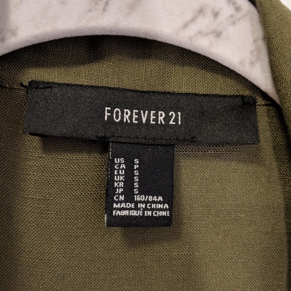 Forever 21 Studded Linen Moto Jacket Green Small - Picture 5 of 6